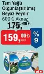 AKNAZ TAM YAĞLI OLGUNLAŞTIRILMIŞ BEYAZ PEYNİR 600 G